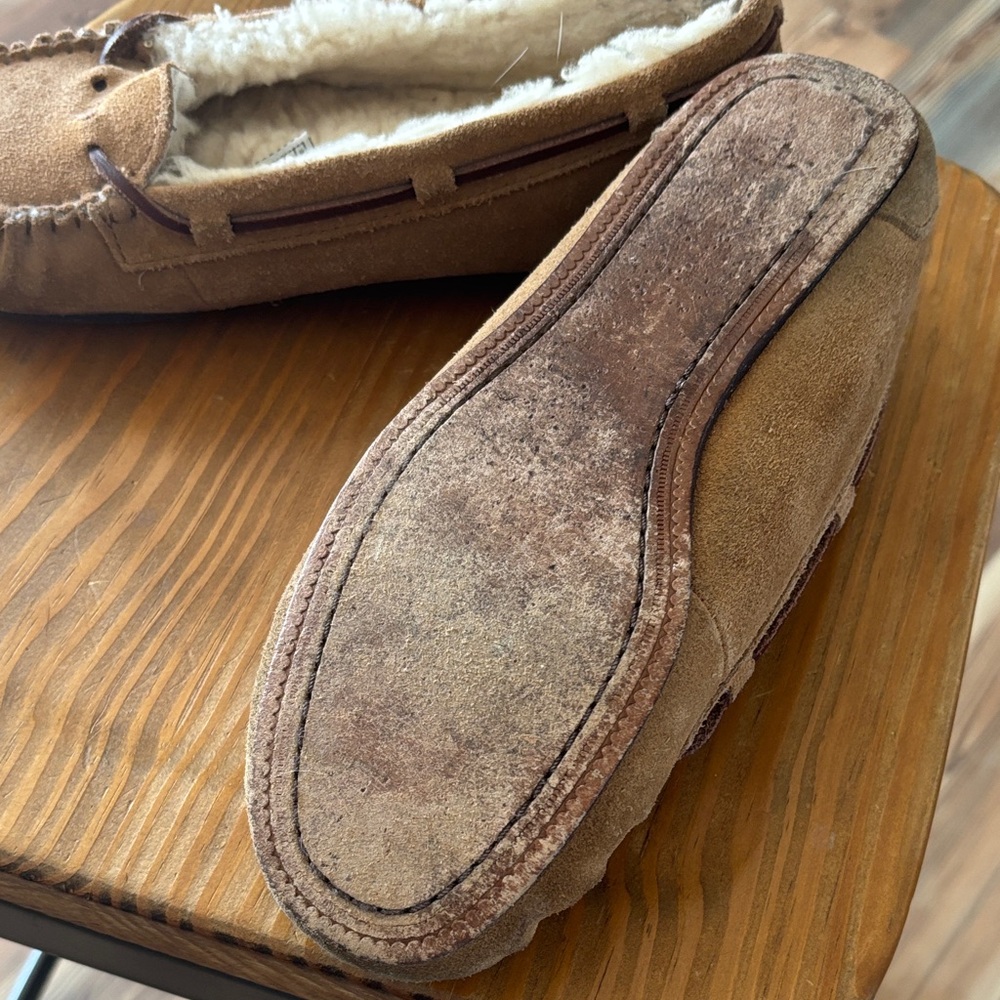 UGG Tan Suede Moccasin Slippers - Picture 4 of 5
